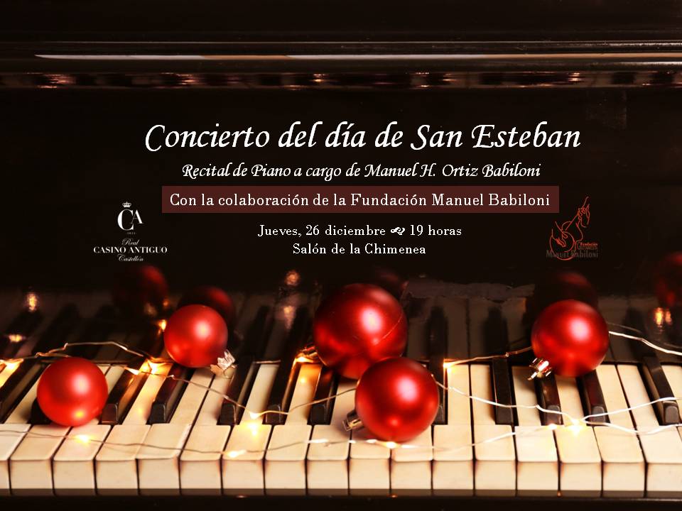 La Fundación guitarrista ManuelBabiloni colabora con el Casino en la organización del Concierto de San Esteban
