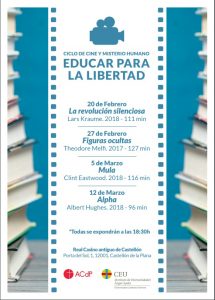 Cartel ciclo Cine CEU Educar para la libertad