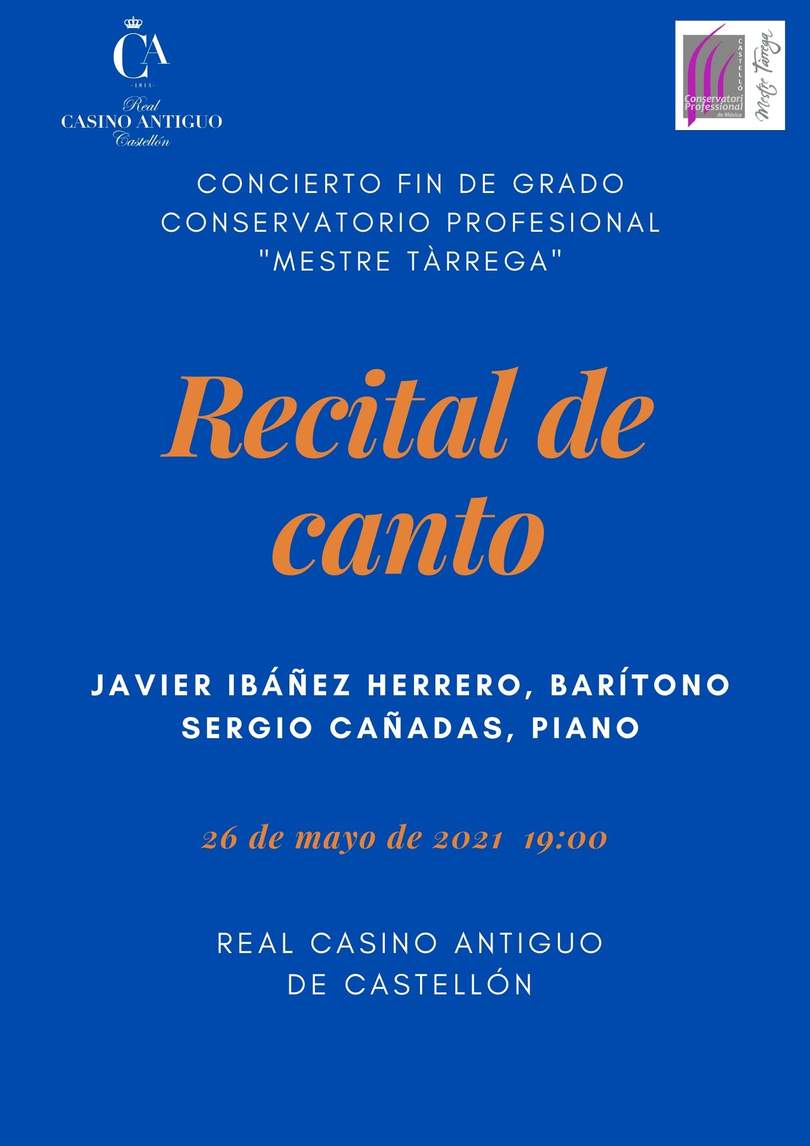 Cartel Recital Canto 26 mayo
