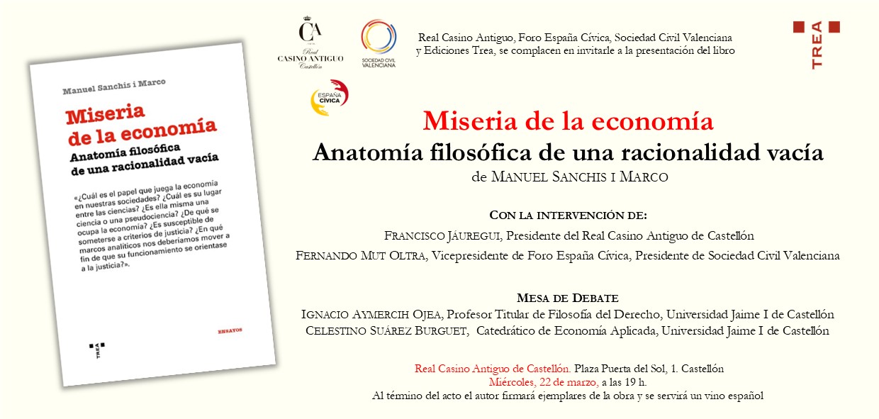 #Presentacion #libro Miseria de la Economia #RealCasinoAntiguo #castellon