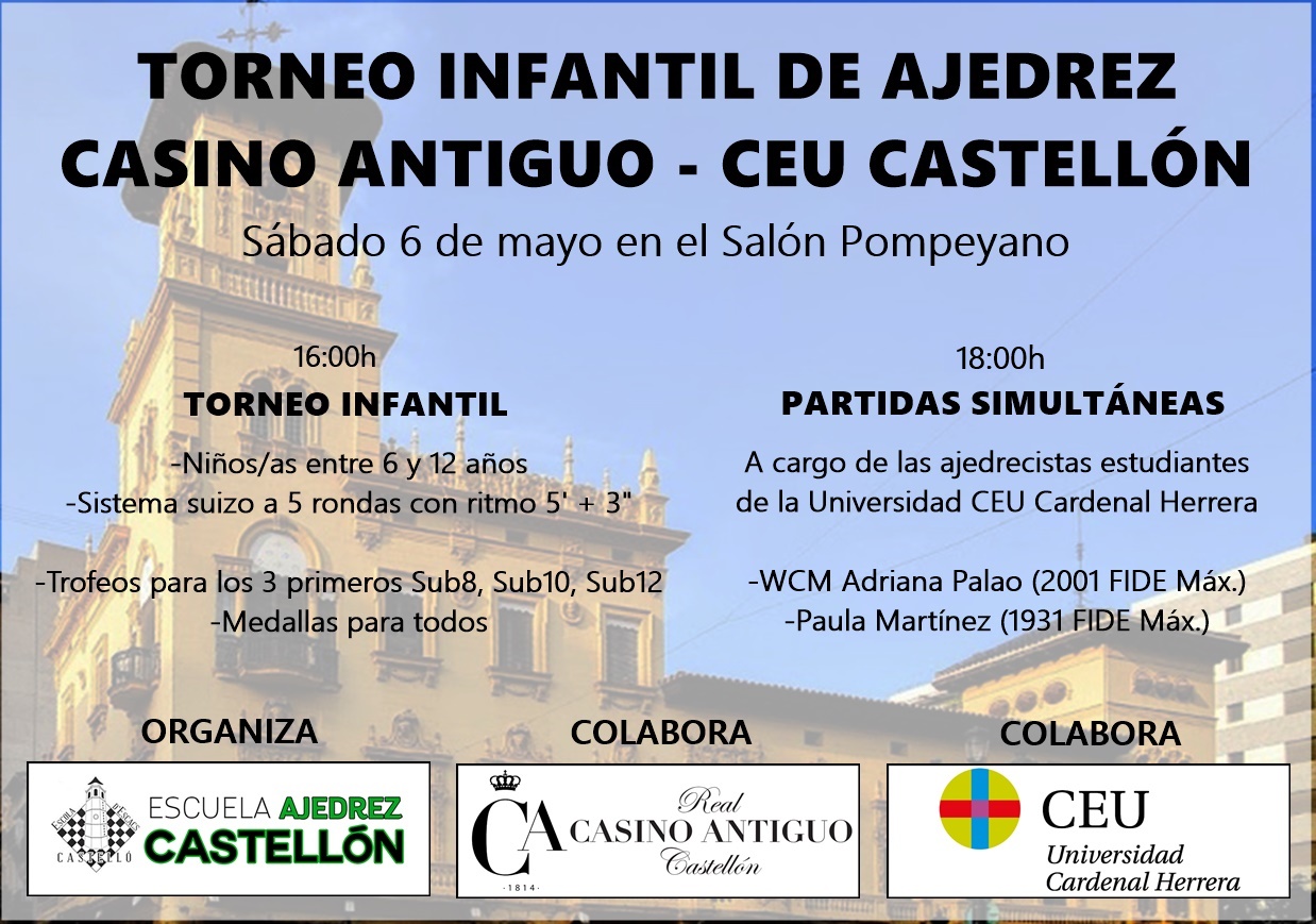 #TorneoInfantil #Ajedrez #RealCasinoAntiguo #CEU #Castellón _ 06052023