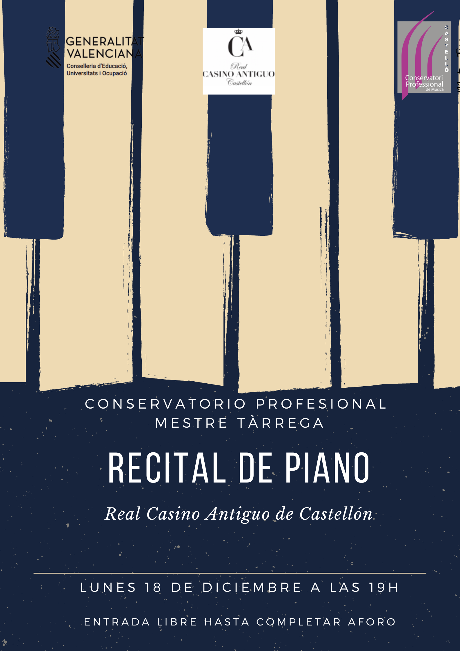 Cartel Recital Piano 18 diciembre