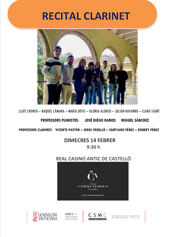#Audición_Clarinete #CSMCSalvadorSeguí #RealCasinoAntiguo - 14022024