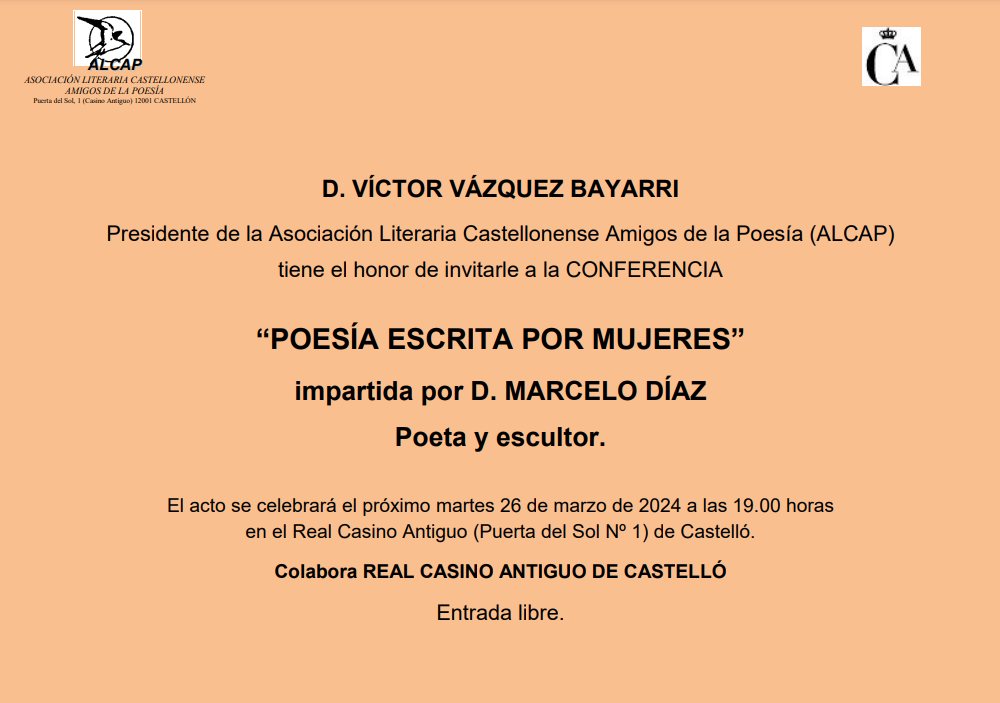 #Conferencia #Poesia #Alcap #RealCasinoAntiguo_26032024