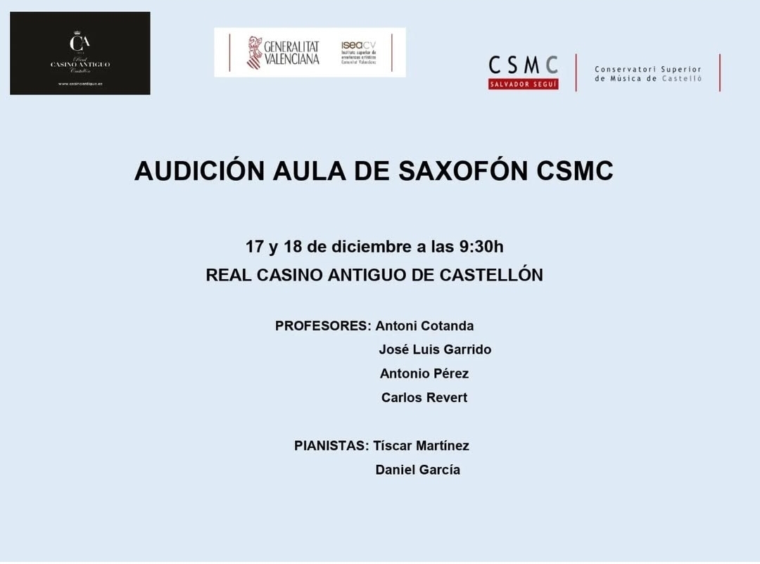 #AudicionSaxofon #CSMCSalvadorSegui