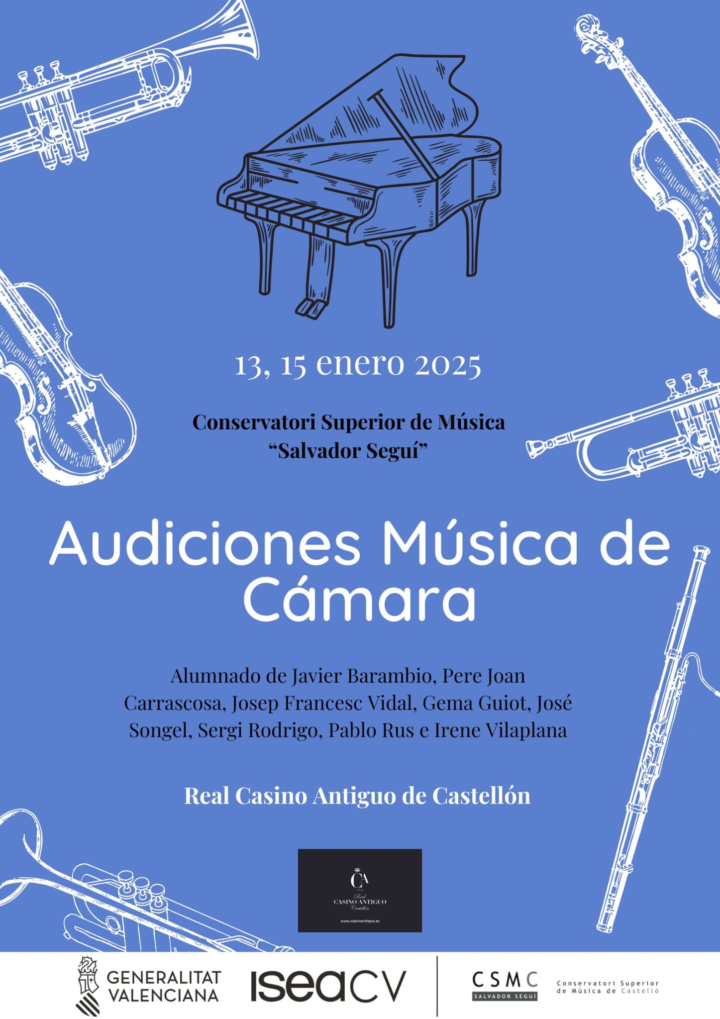 AUDICIÓN MÚSICA DE CÁMARA – CSMC Salvador Seguí