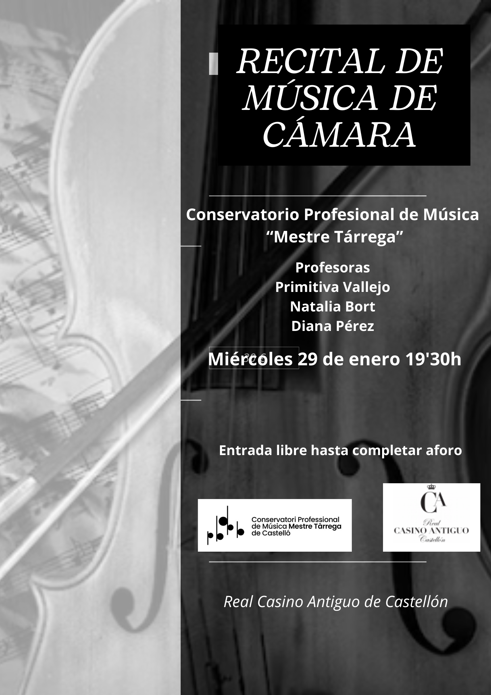 Cartel Casino Concierto 29 enero