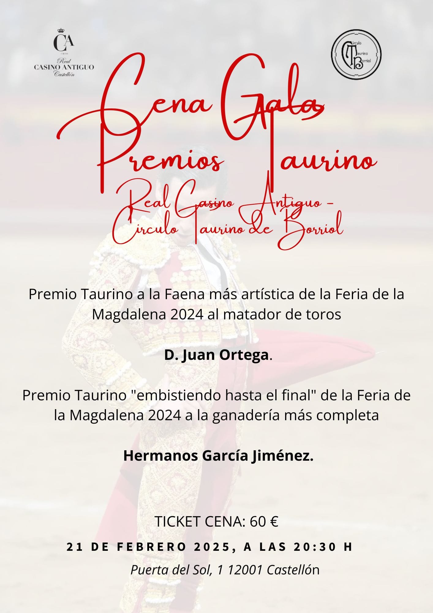 Gala Entrega Premios Taurinos CTB - RCA_ 21 febrero 2025