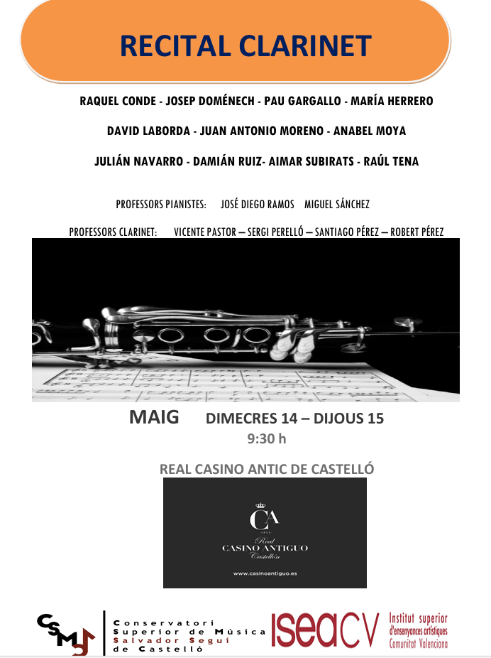 Recital Clarinete CSMC Salvador Seguí_14 mayo 2025