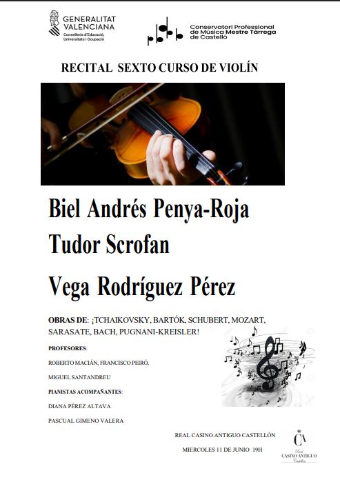 RECITAL SEXTO CURSO DE VIOLIN - CPMC Mestre Tarrega