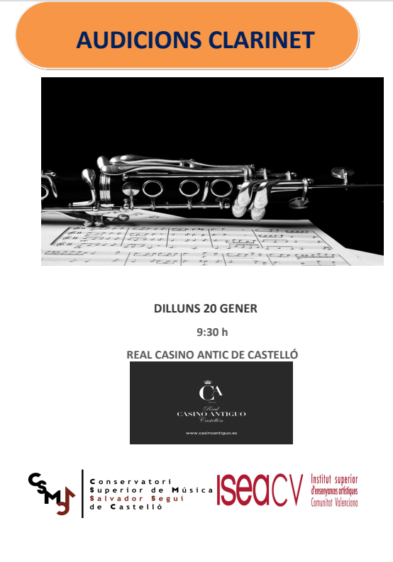 Audicion Clarinete CSMCSalvadorSegui RCA_2025