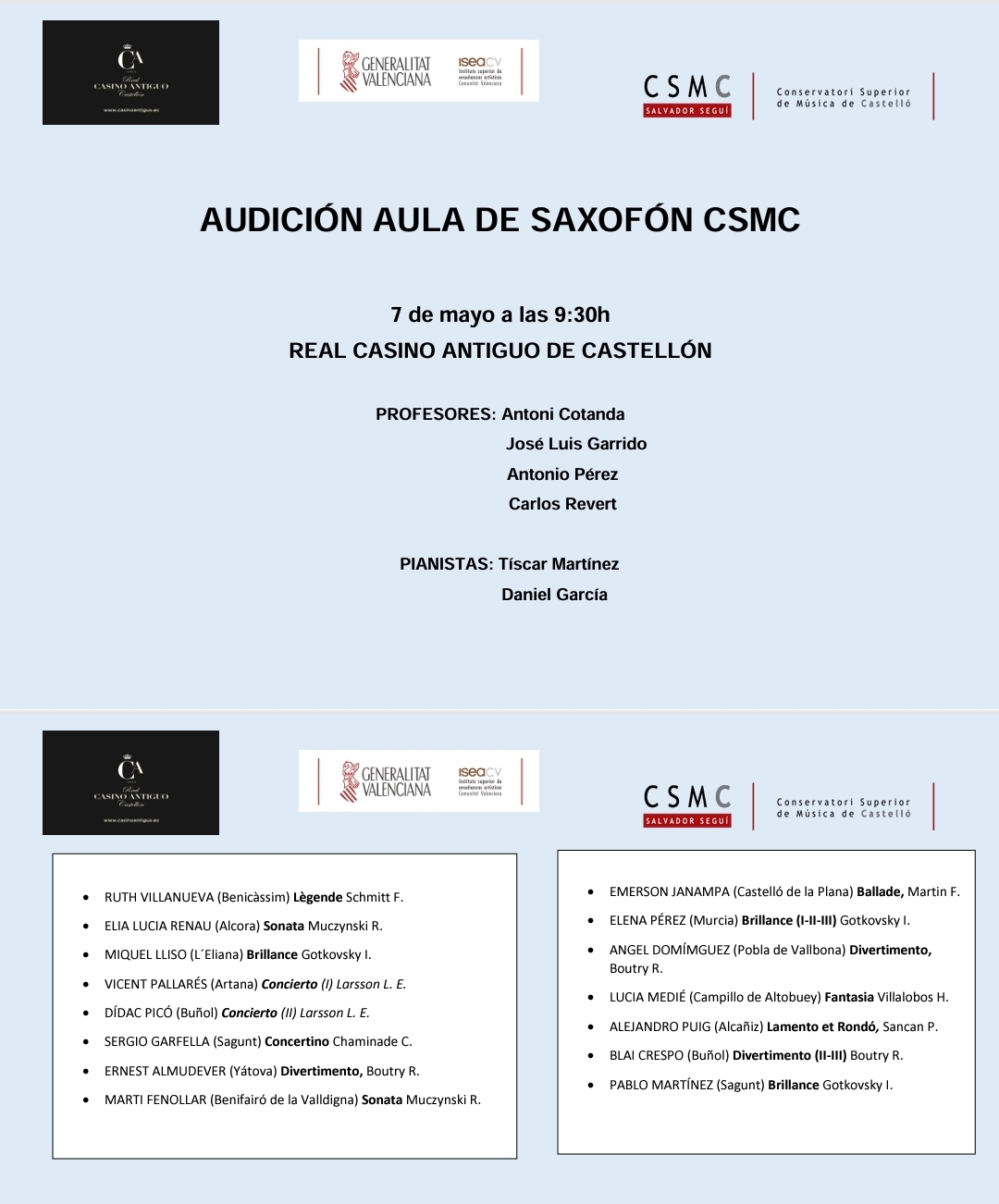 Audicion Saxofon_CSMC Salvador Segui - RCA