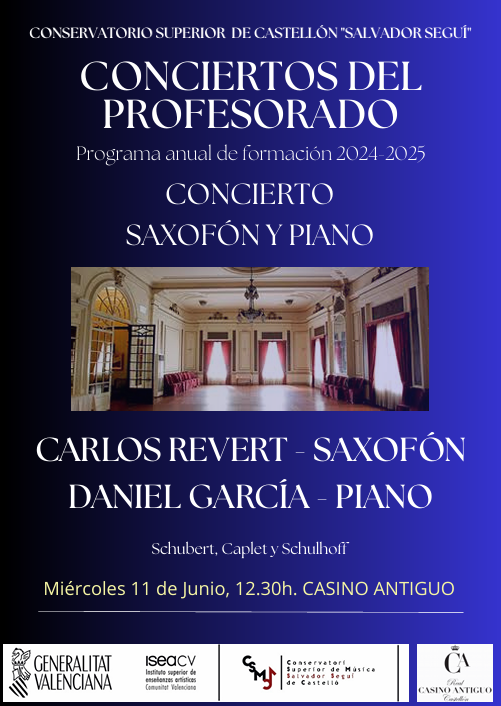 #ConciertoProfesorado #SaxofonyPiano #CSMCSalvadorSegui