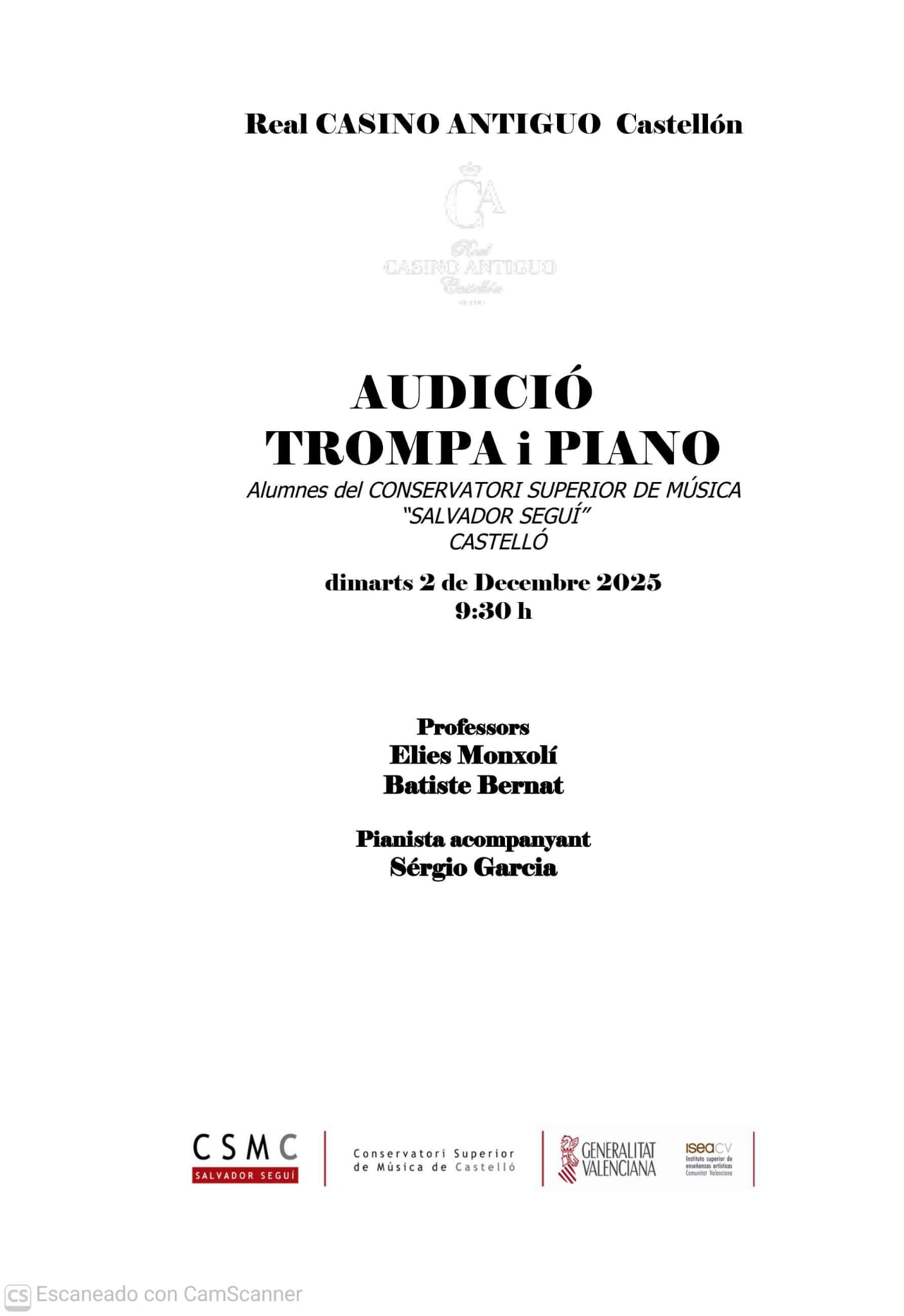 Audición Trompa y Piano