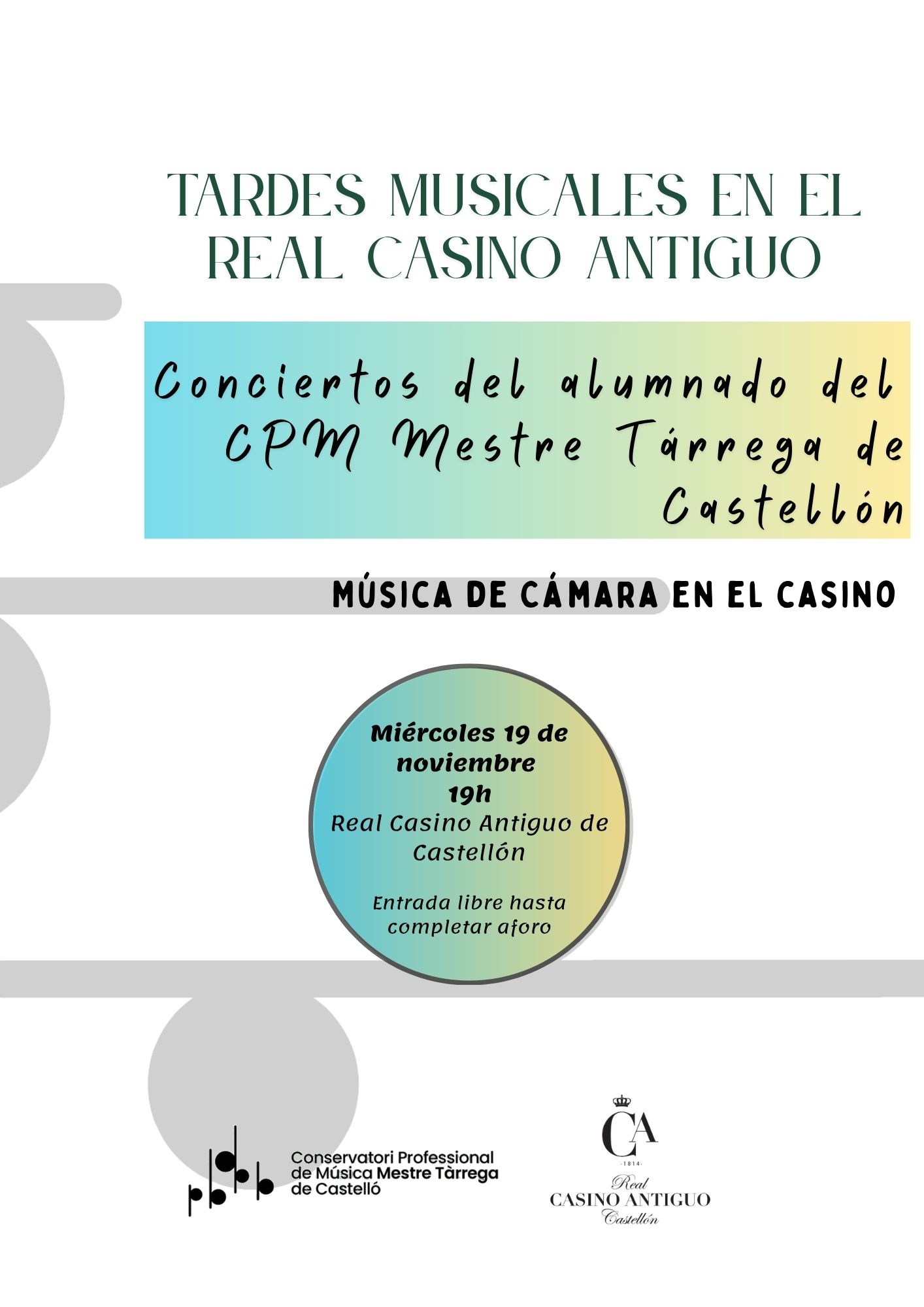 CONCIERTO ALUMNADO – CPMC Mestre Tàrrega