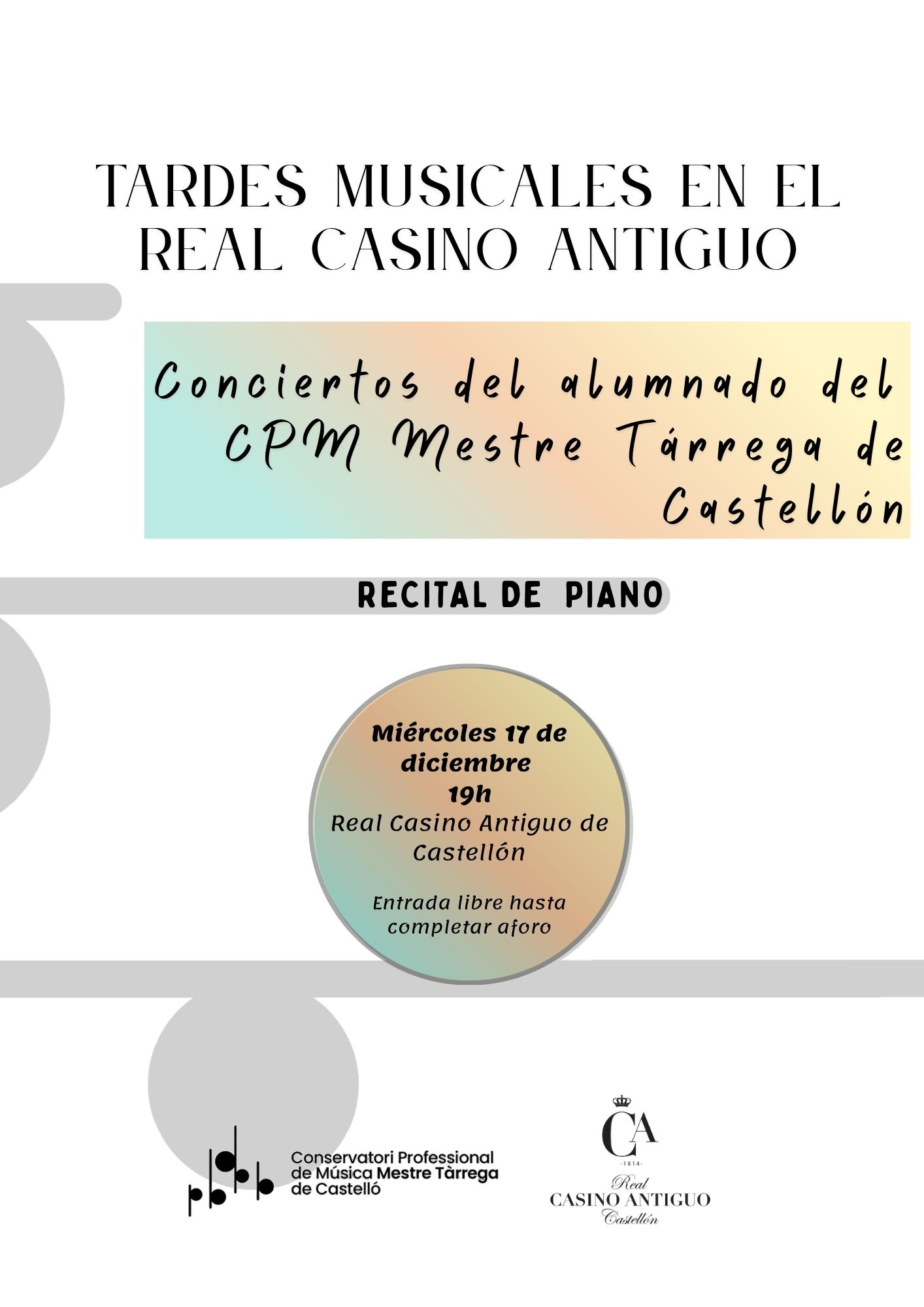 CONCIERTO ALUMNADO – CPMC Mestre Tàrrega