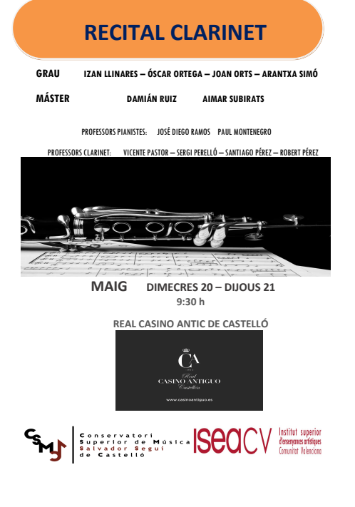 Audición Clarinete - mayo 2026