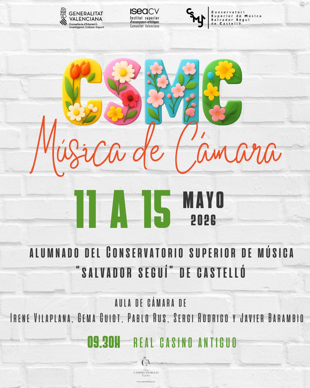 Audiciones Música de Cámara - CSMCS Salvador Segui
