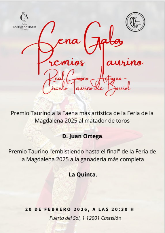 Cena Gala II Premios Taurinos CTB-RCA