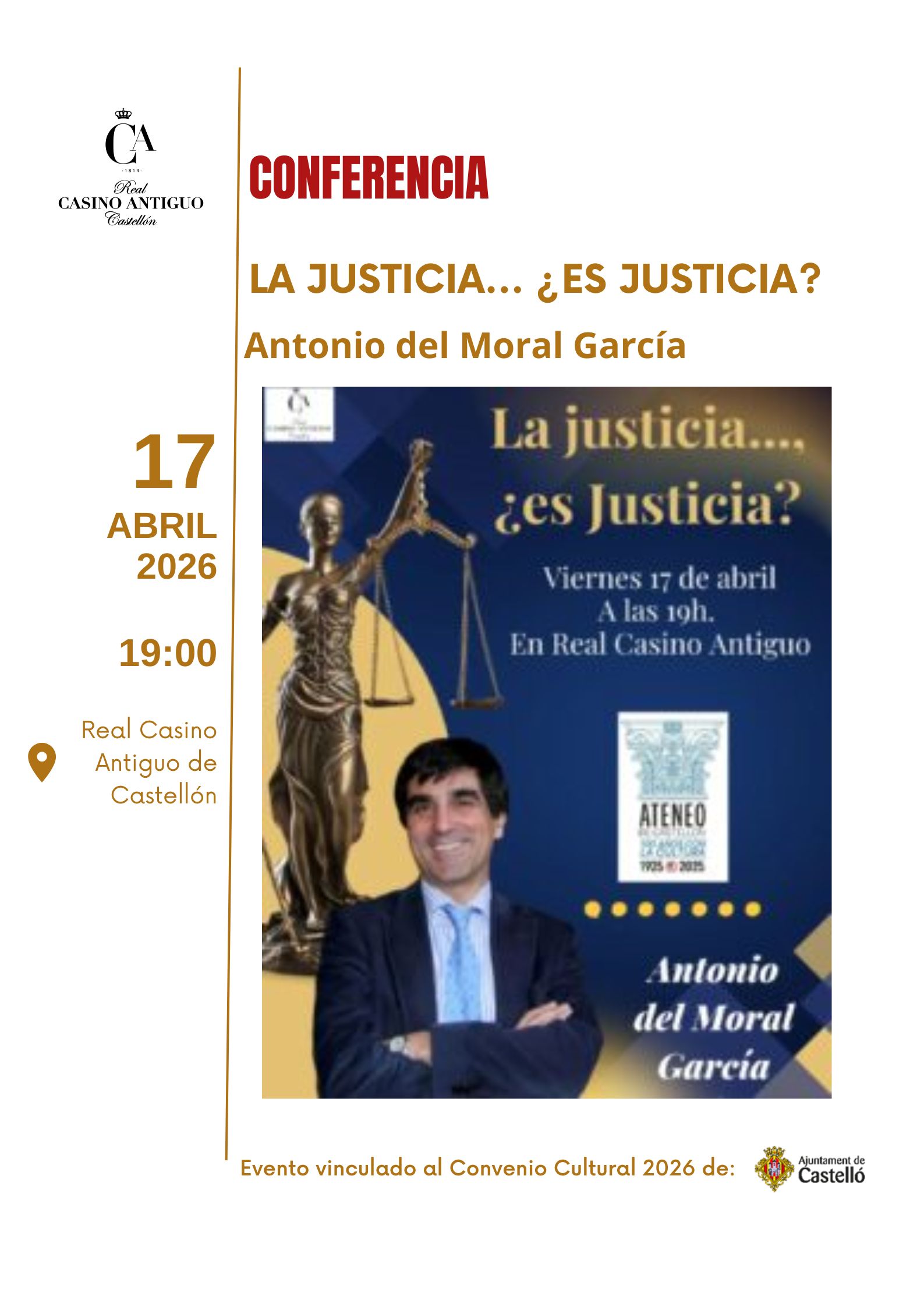 CONFERENCIA  «LA JUSTICIA…, ¿ES JUSTICIA?» – Ateneo de Castellón